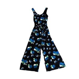 Tahari Arthur S. Levine Womens Sleeveless Black Jumper Wide Leg Suit Romper Sz 8